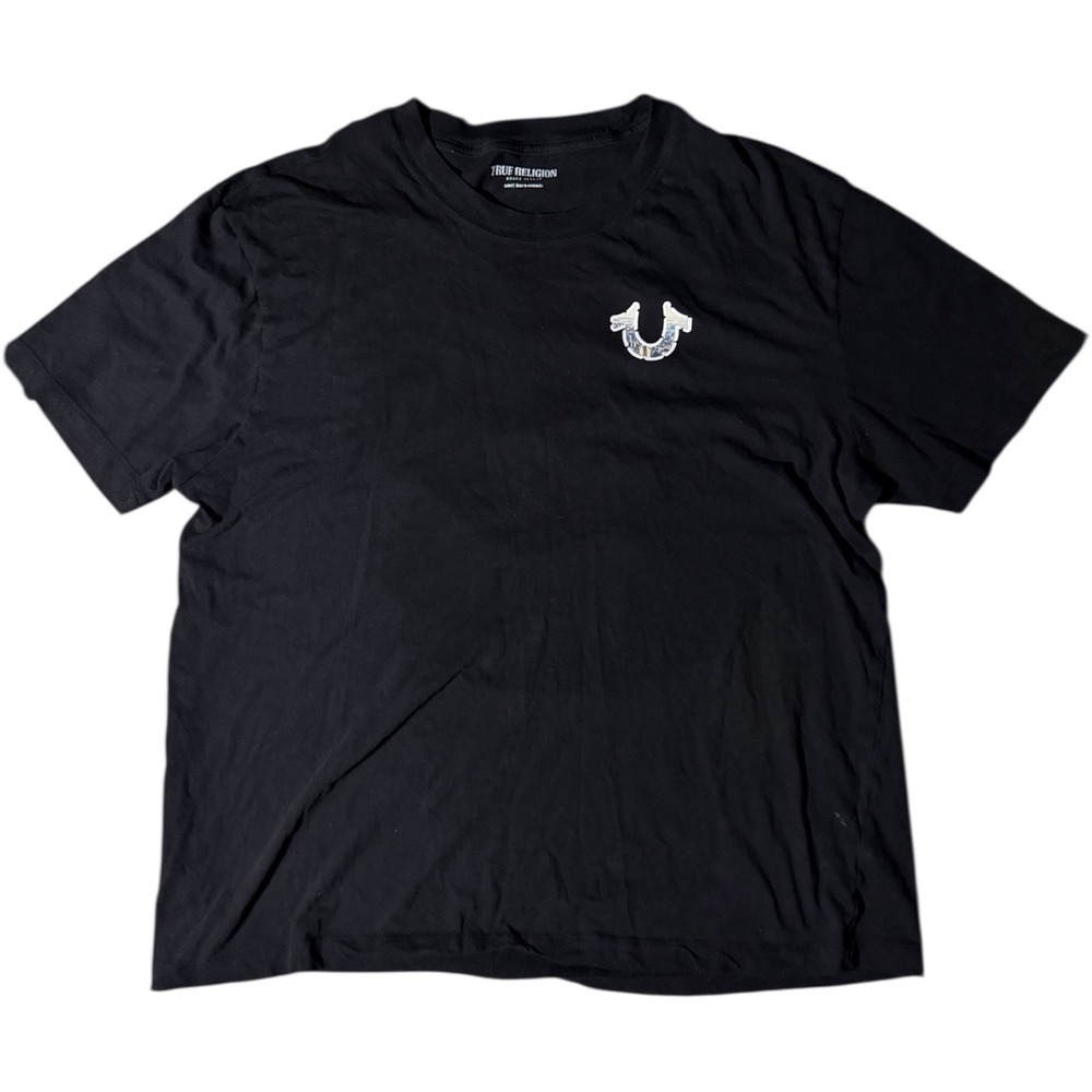 True Religion Print Black T-Shirt Short Sleeve Size‎ Large